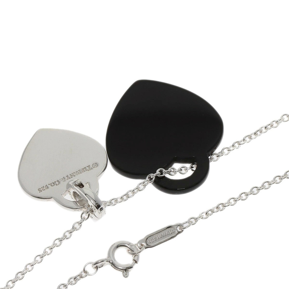 Tiffany Co Return To Tiffany Double Heart Necklace Pendant Blue Sterling Silver